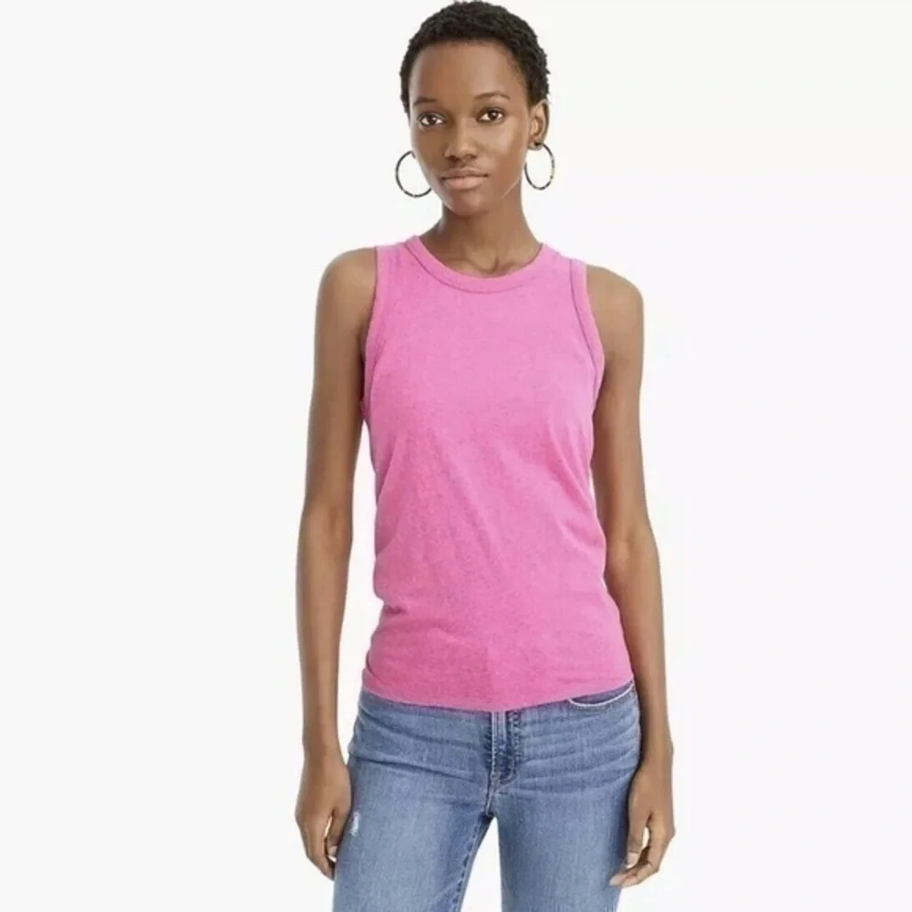 J.CREW WOMEN'S HEATHER PINK SLEEVELESS SOFT TIE-BACK TANK TOP Sz XS